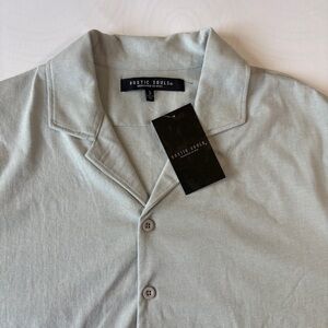 Rustic Souls NYC Men’s Embroidered Wine Themed Shirt Gray Size Small